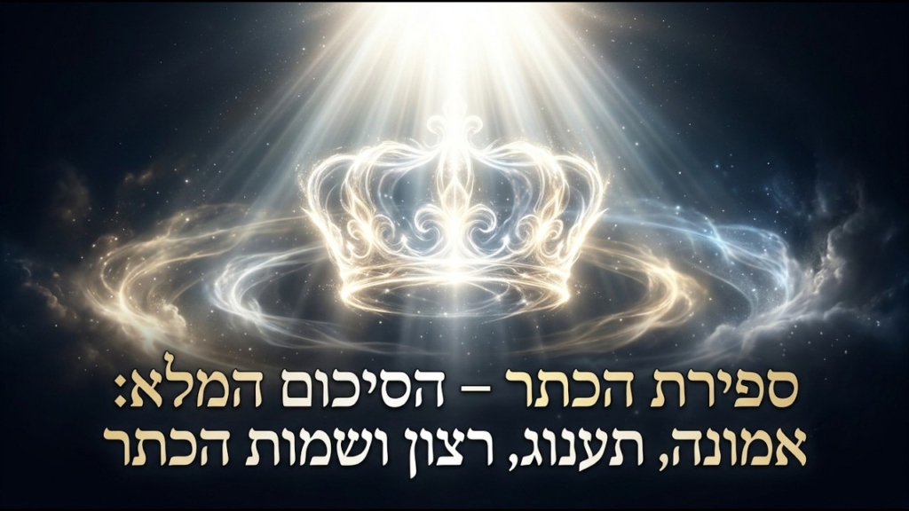 הקדמה 10: ספירת הכתר – הסיכום המלא: אמונה, תענוג, רצון ושמות הכתר